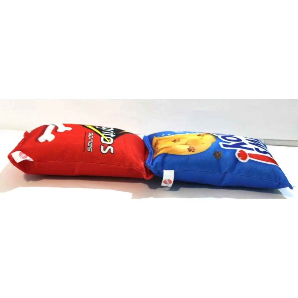 Spot Fun Food Dogritos Red Plush Squeaker & Paws Ahoy Chewy Dog Toy Lot 2 Set